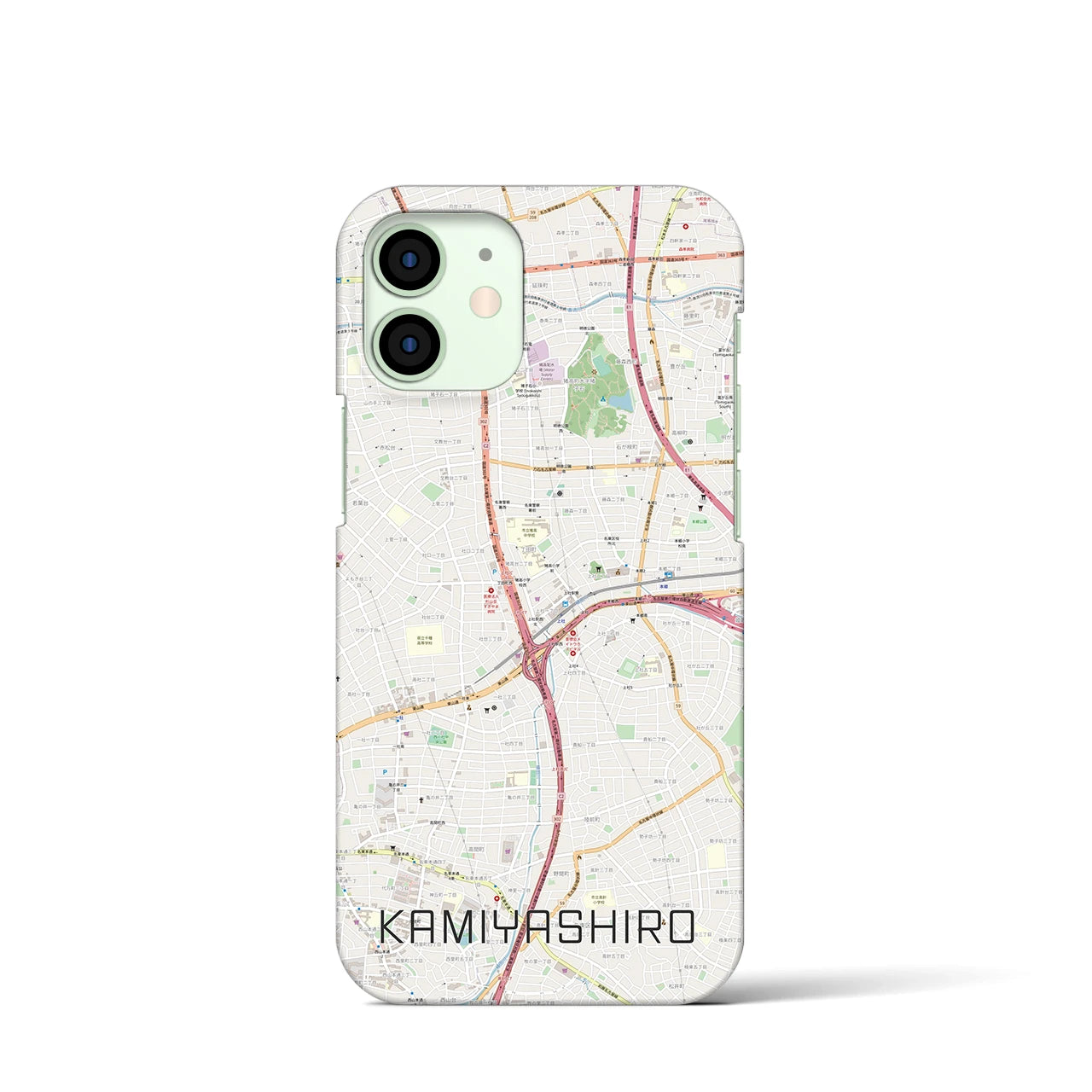 【上社(愛知県)】地図柄iPhoneケース(バックカバータイプ)