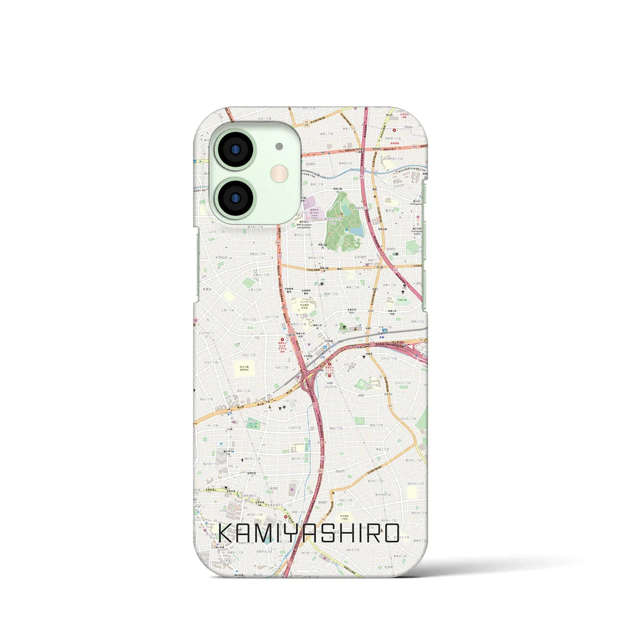 【上社(愛知県)】地図柄iPhoneケース(バックカバータイプ)