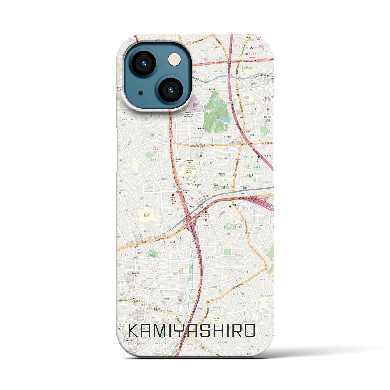 【上社(愛知県)】地図柄iPhoneケース(バックカバータイプ)