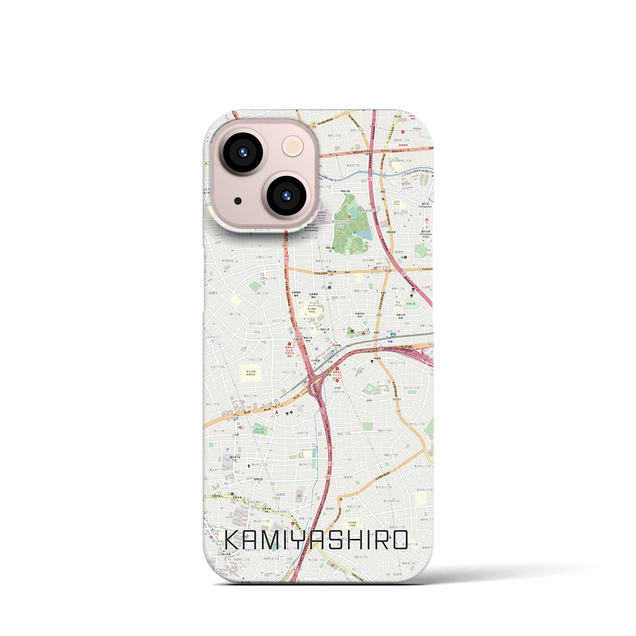 【上社(愛知県)】地図柄iPhoneケース(バックカバータイプ)