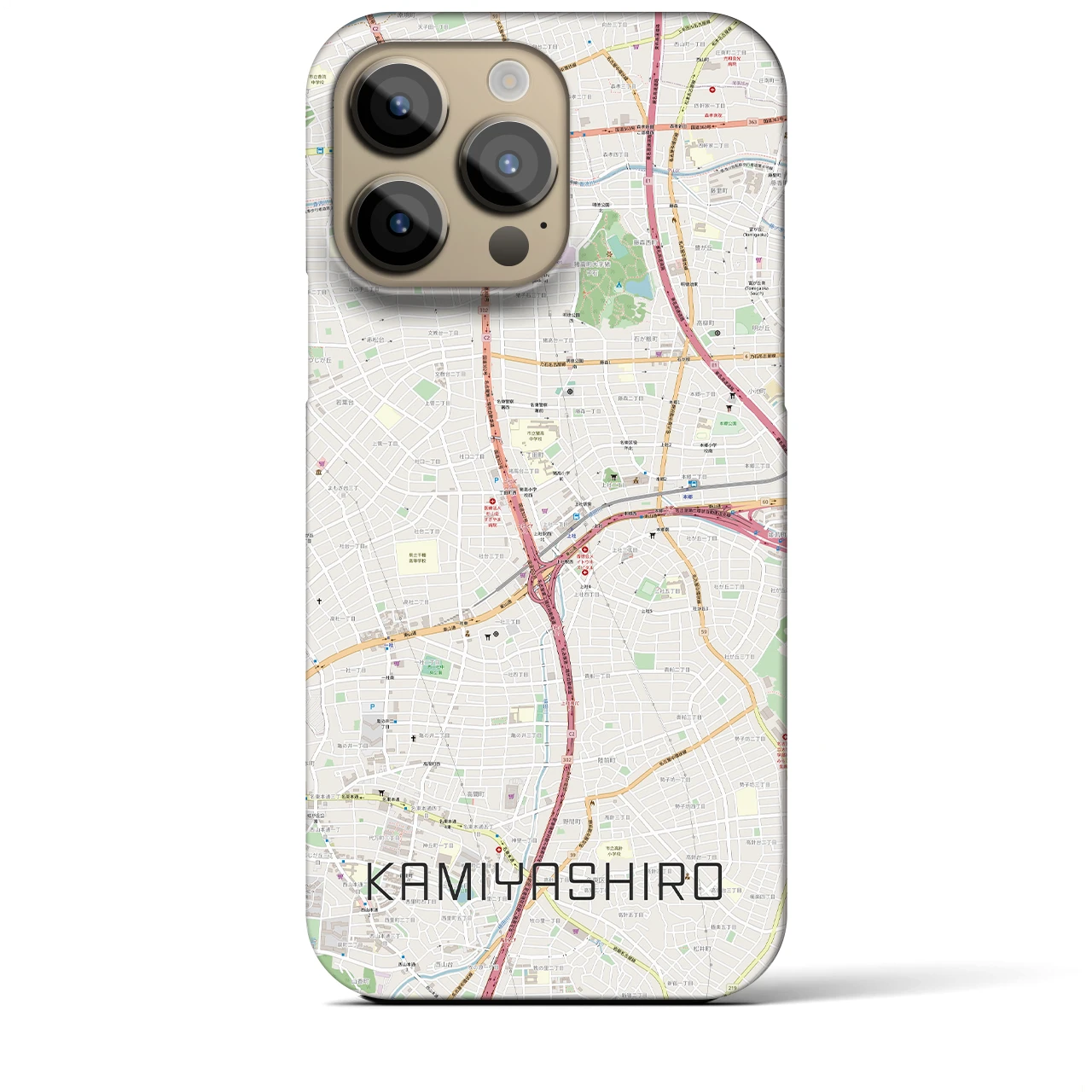 【上社(愛知県)】地図柄iPhoneケース(バックカバータイプ)