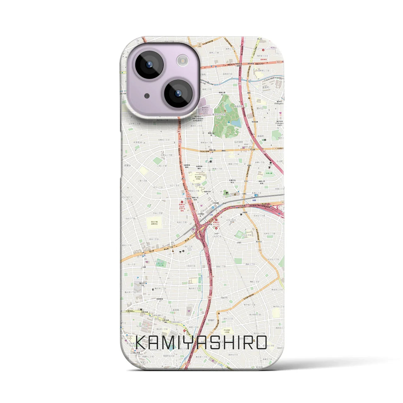 【上社(愛知県)】地図柄iPhoneケース(バックカバータイプ)