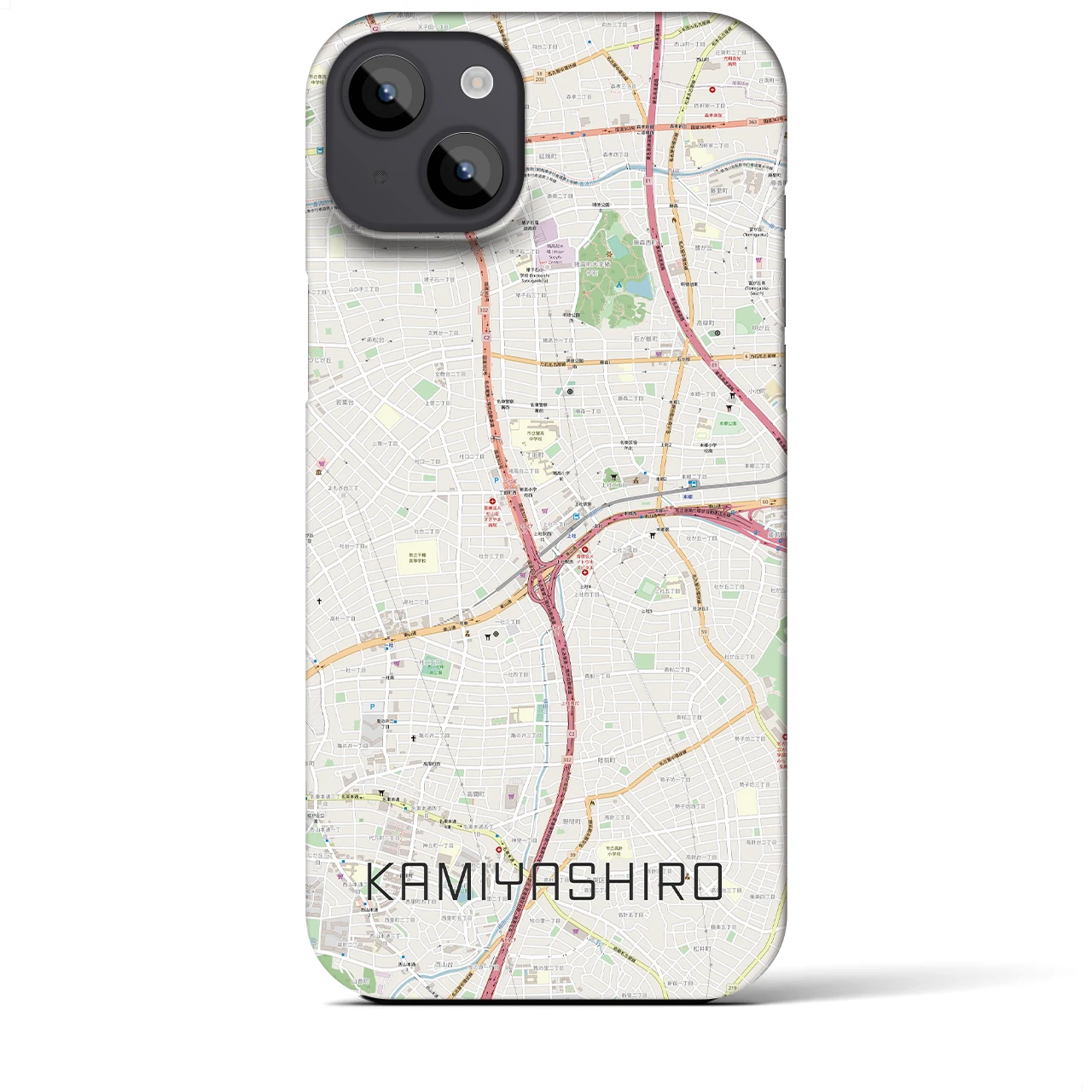 【上社(愛知県)】地図柄iPhoneケース(バックカバータイプ)