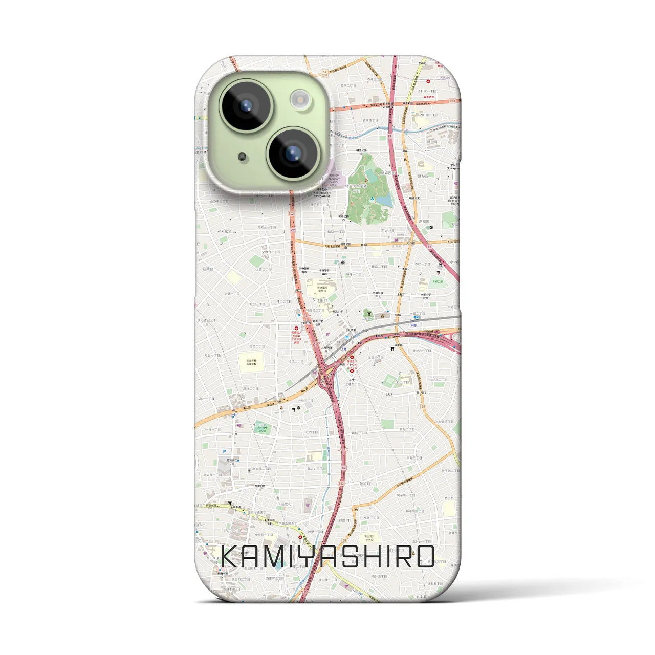 【上社(愛知県)】地図柄iPhoneケース(バックカバータイプ)