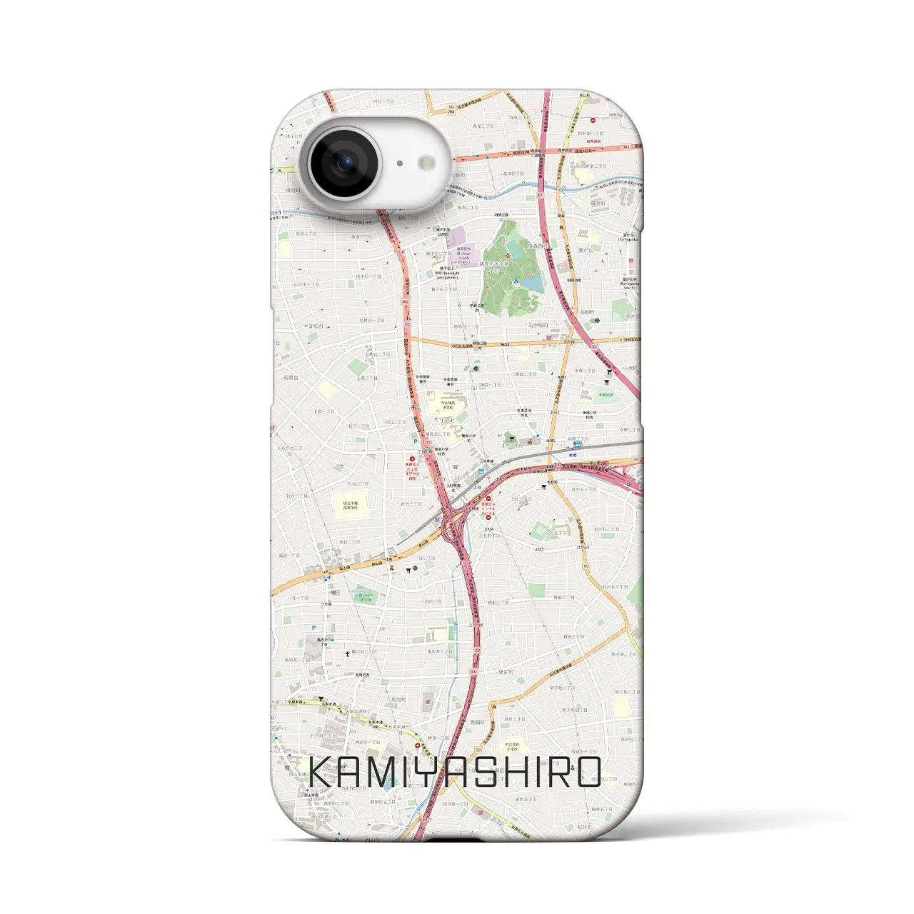 【上社(愛知県)】地図柄iPhoneケース(バックカバータイプ)
