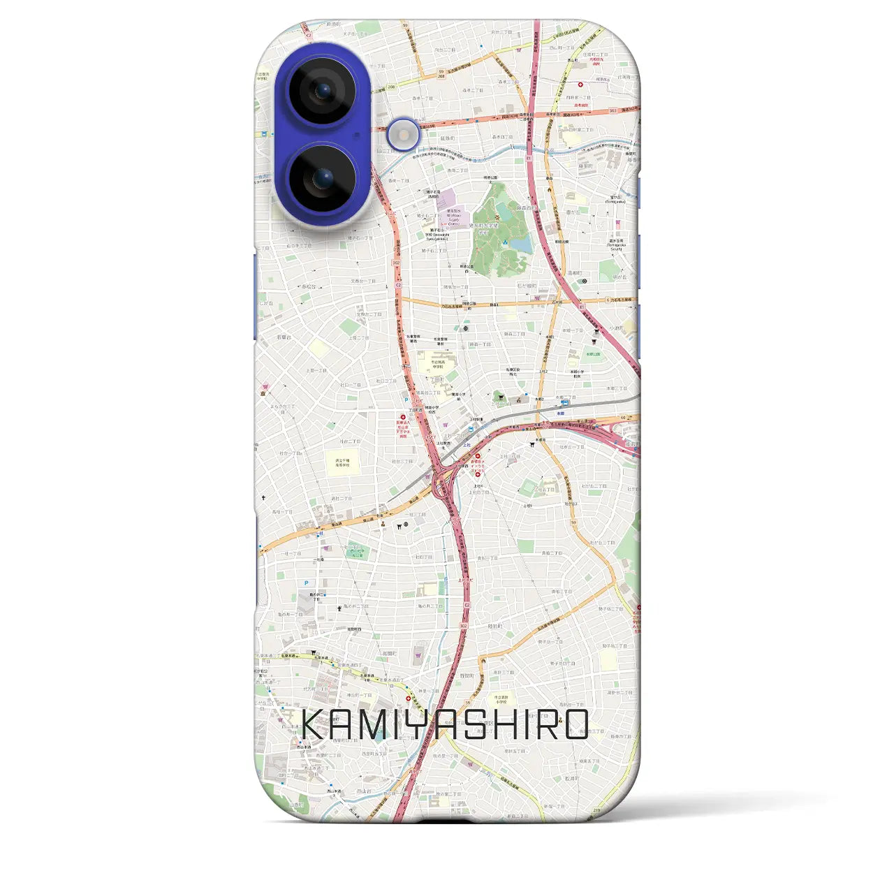 【上社(愛知県)】地図柄iPhoneケース(バックカバータイプ)ナチュラル・iPhone 16 Pro Max 用