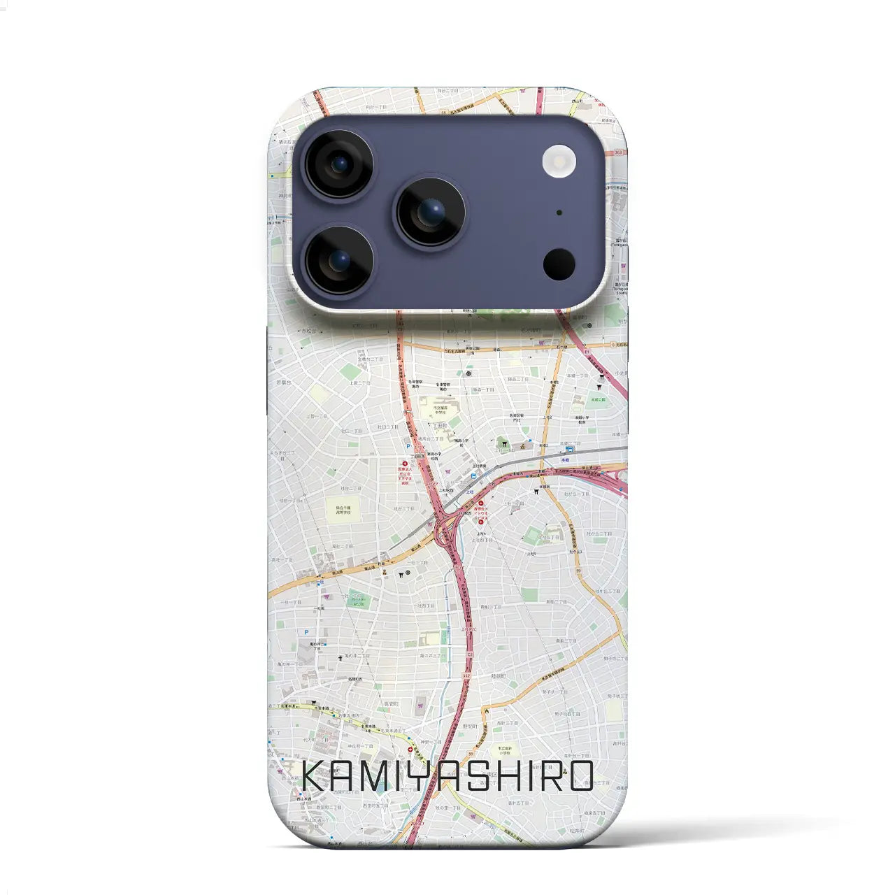 【上社(愛知県)】地図柄iPhoneケース(バックカバータイプ)ナチュラル・iPhone 17 Pro Max 用