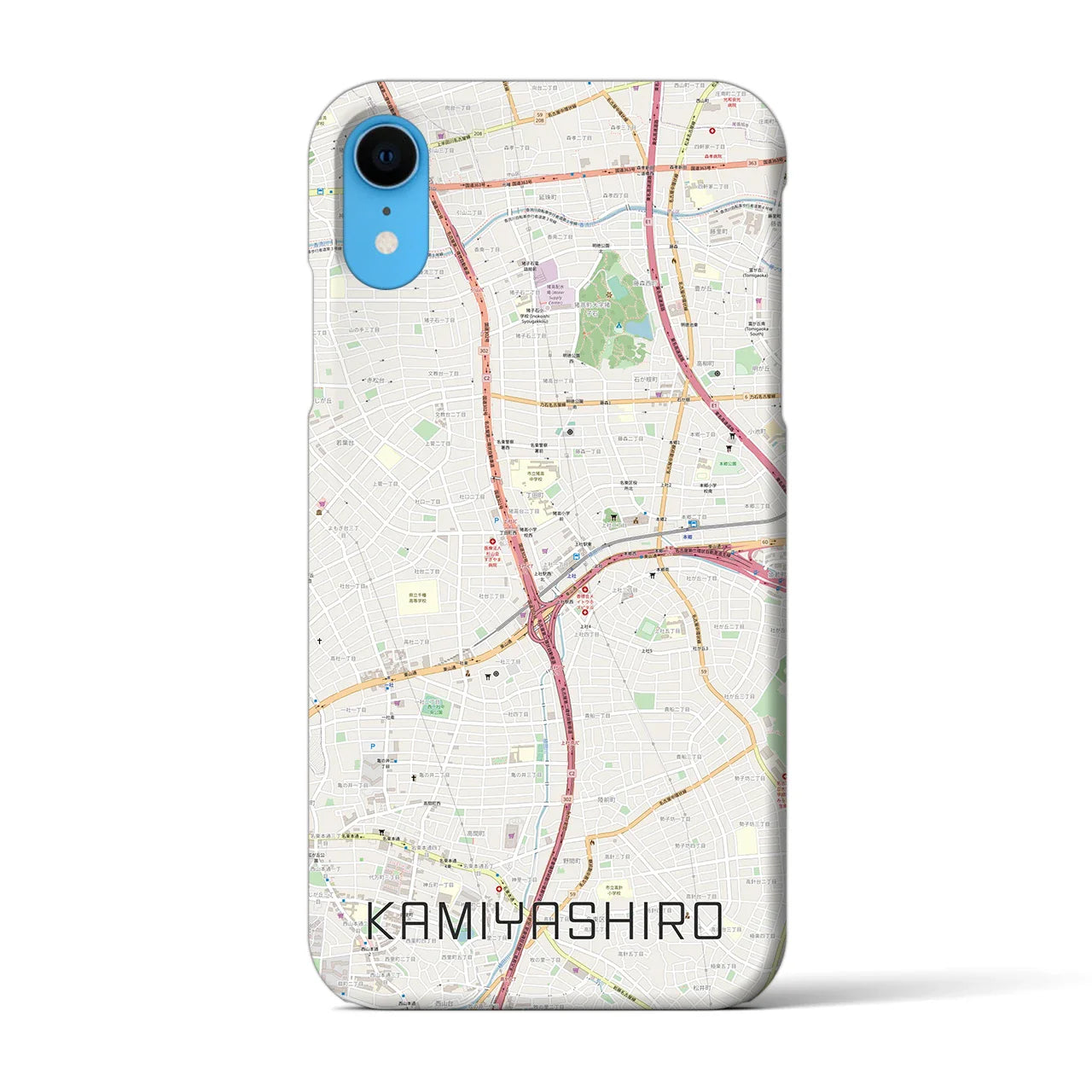 【上社(愛知県)】地図柄iPhoneケース(バックカバータイプ)
