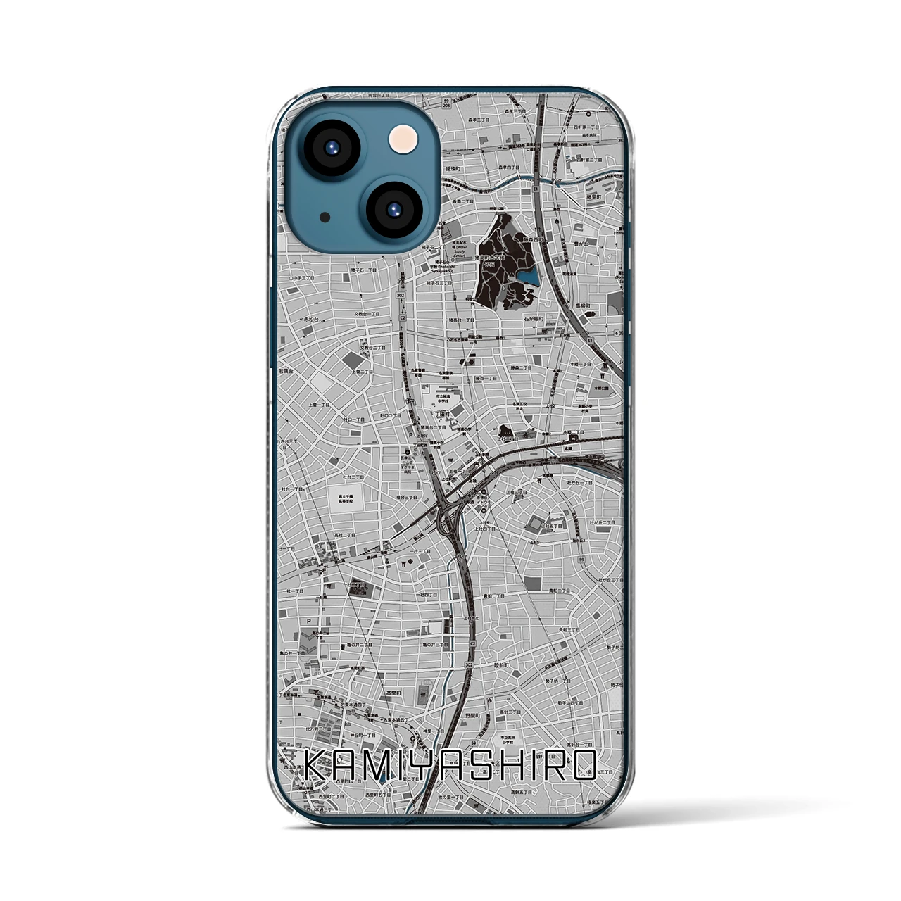【上社(愛知県)】地図柄iPhoneケース(クリアタイプ)