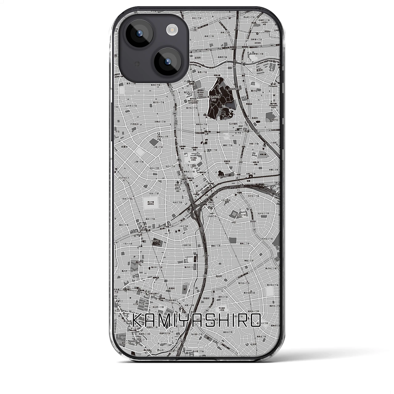 【上社(愛知県)】地図柄iPhoneケース(クリアタイプ)