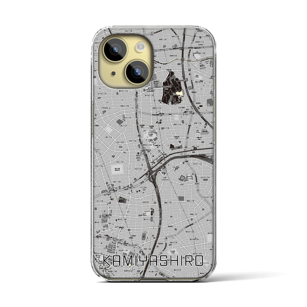 【上社(愛知県)】地図柄iPhoneケース(クリアタイプ)