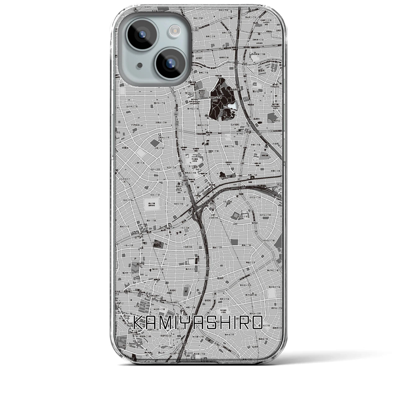 【上社(愛知県)】地図柄iPhoneケース(クリアタイプ)