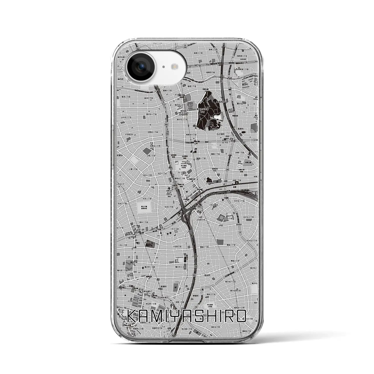 【上社(愛知県)】地図柄iPhoneケース(クリアタイプ)