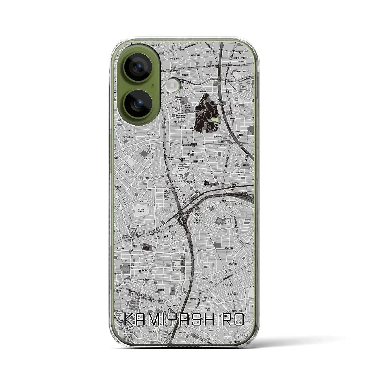 【上社(愛知県)】地図柄iPhoneケース(クリアタイプ)