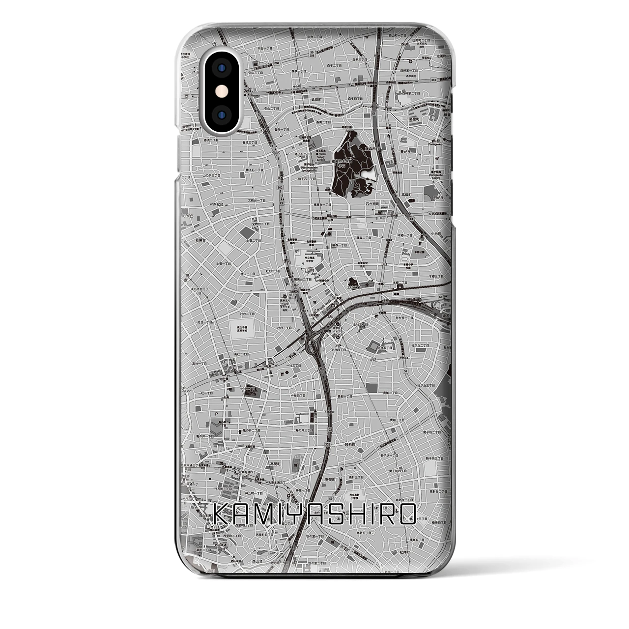 【上社(愛知県)】地図柄iPhoneケース(クリアタイプ)
