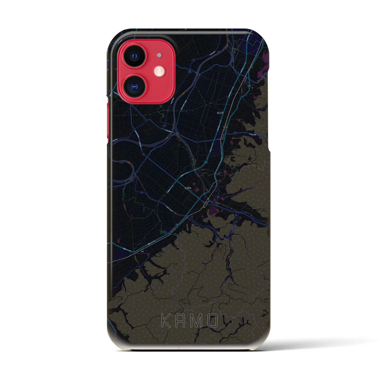 【加茂(新潟県)】地図柄iPhoneケース(バックカバータイプ)