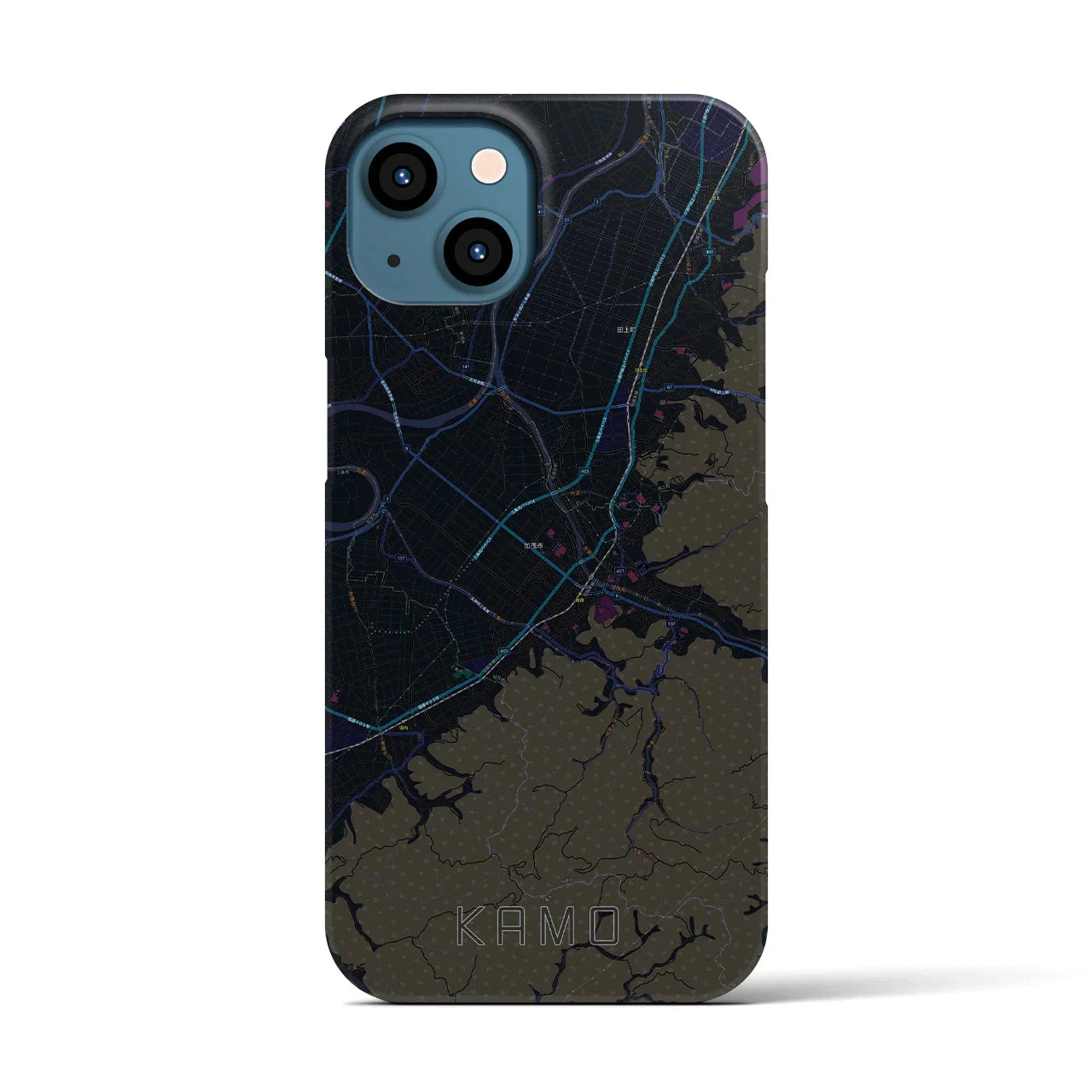 【加茂(新潟県)】地図柄iPhoneケース(バックカバータイプ)