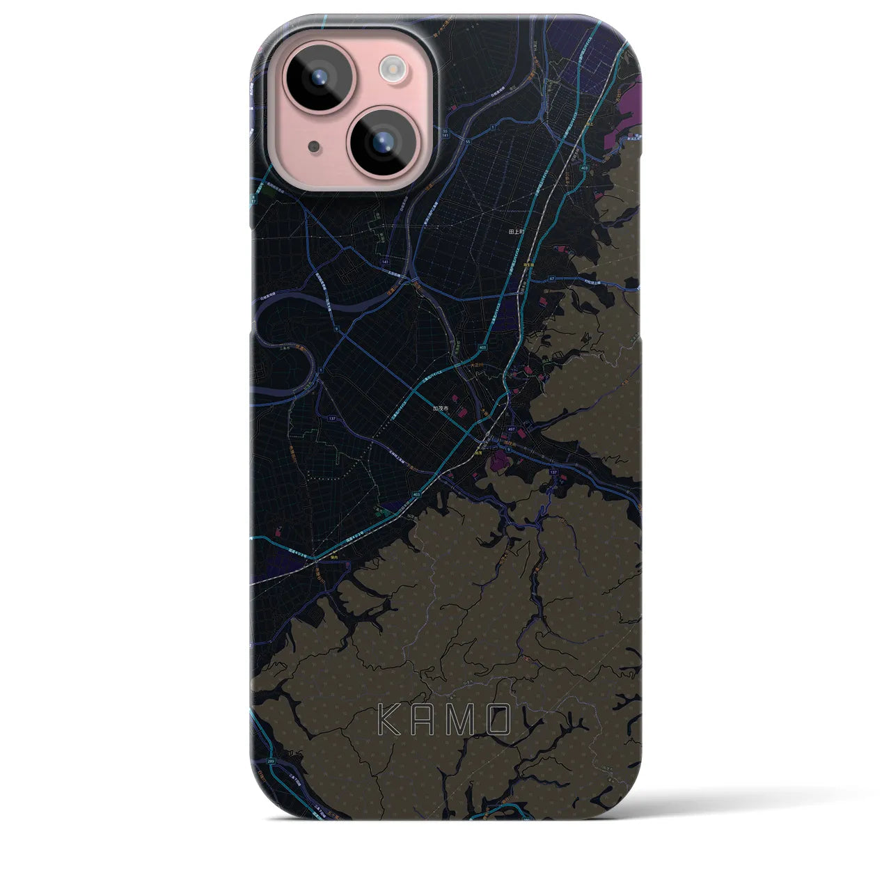 【加茂(新潟県)】地図柄iPhoneケース(バックカバータイプ)