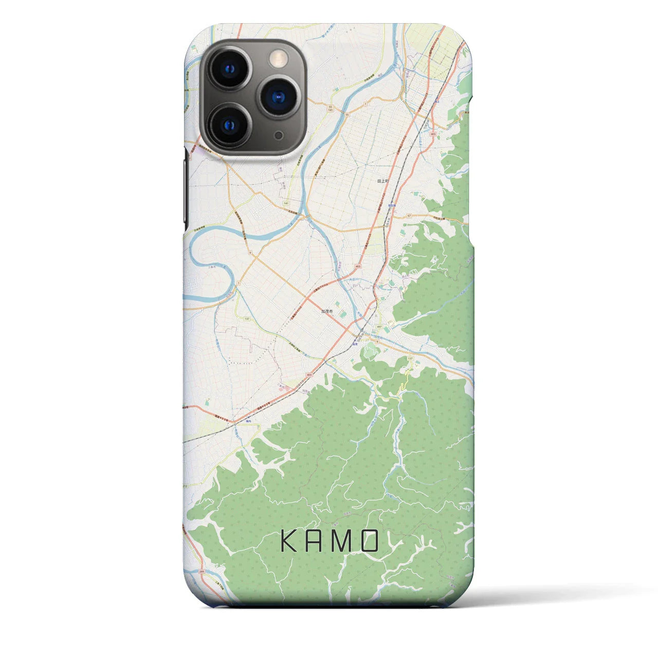 【加茂(新潟県)】地図柄iPhoneケース(バックカバータイプ)