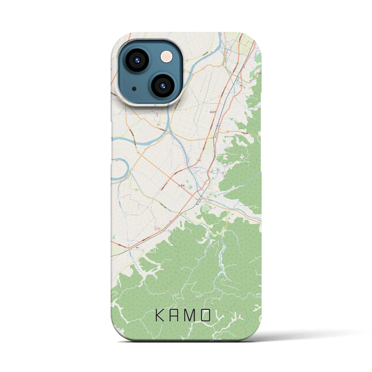 【加茂(新潟県)】地図柄iPhoneケース(バックカバータイプ)