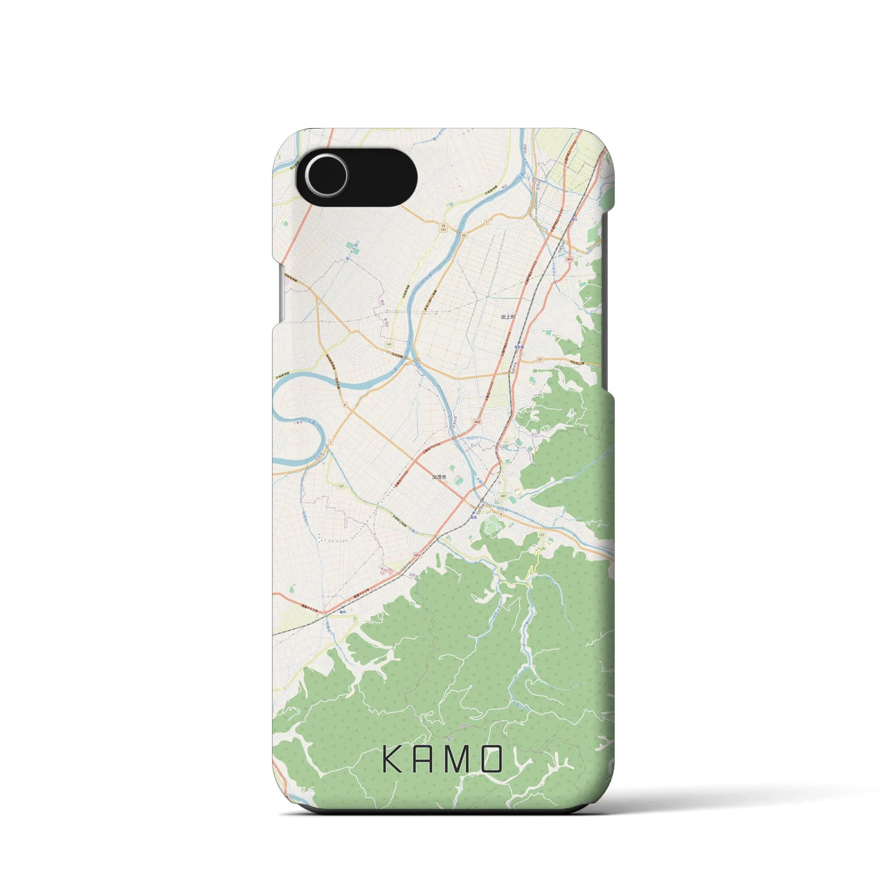 【加茂(新潟県)】地図柄iPhoneケース(バックカバータイプ)