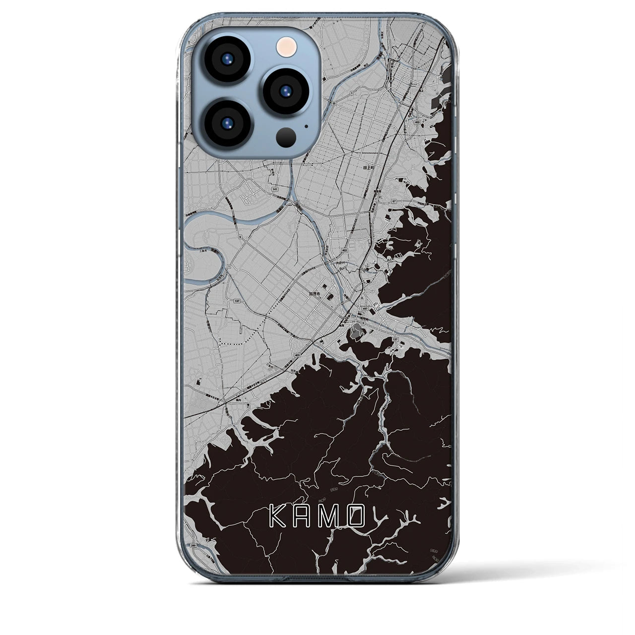 【加茂(新潟県)】地図柄iPhoneケース(クリアタイプ)