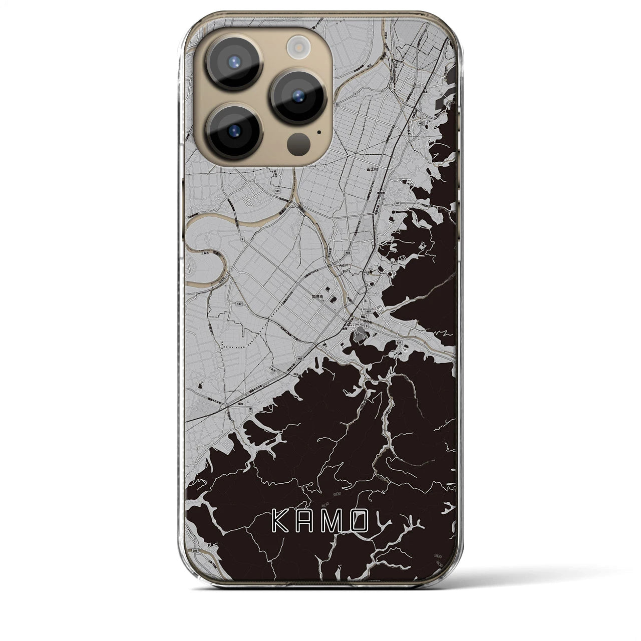 【加茂(新潟県)】地図柄iPhoneケース(クリアタイプ)
