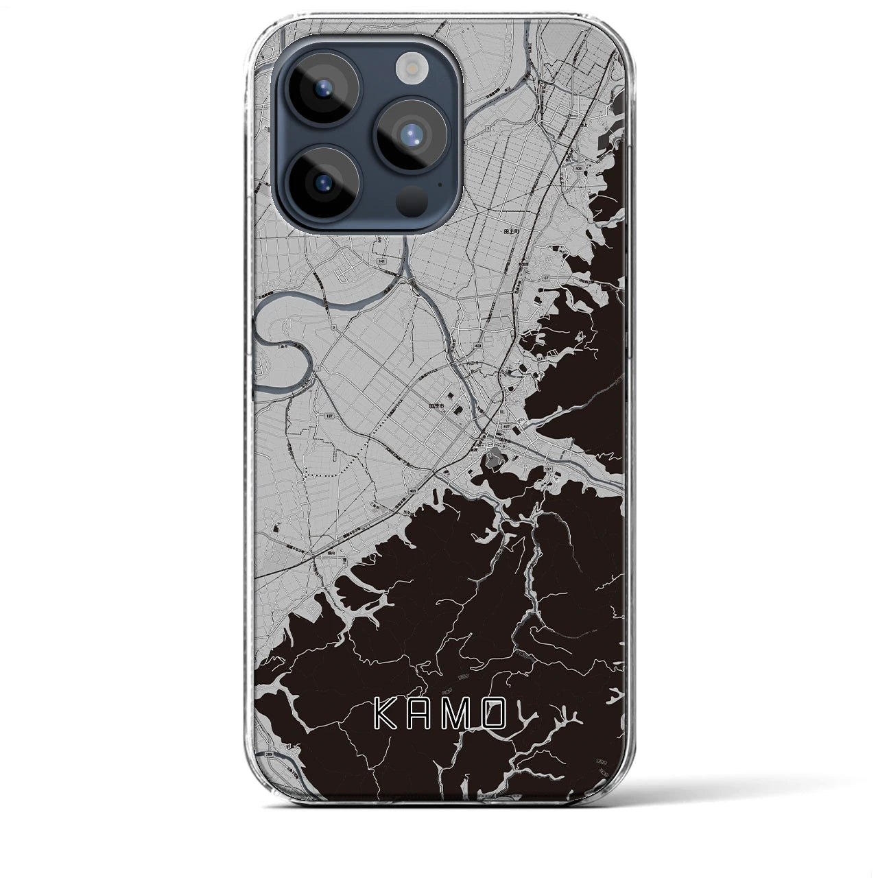 【加茂(新潟県)】地図柄iPhoneケース(クリアタイプ)
