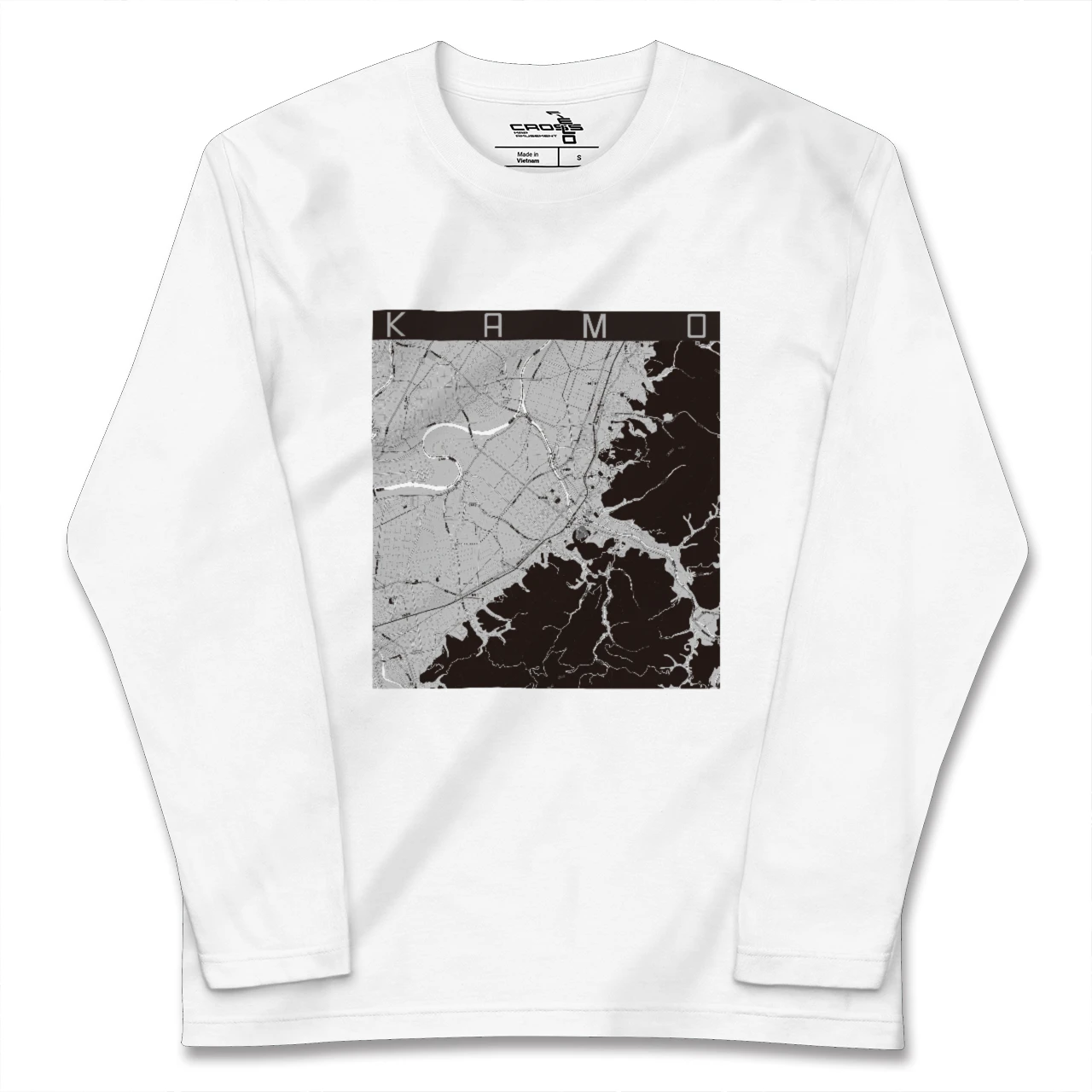 【加茂(新潟県)】地図柄ロングスリーブTシャツ