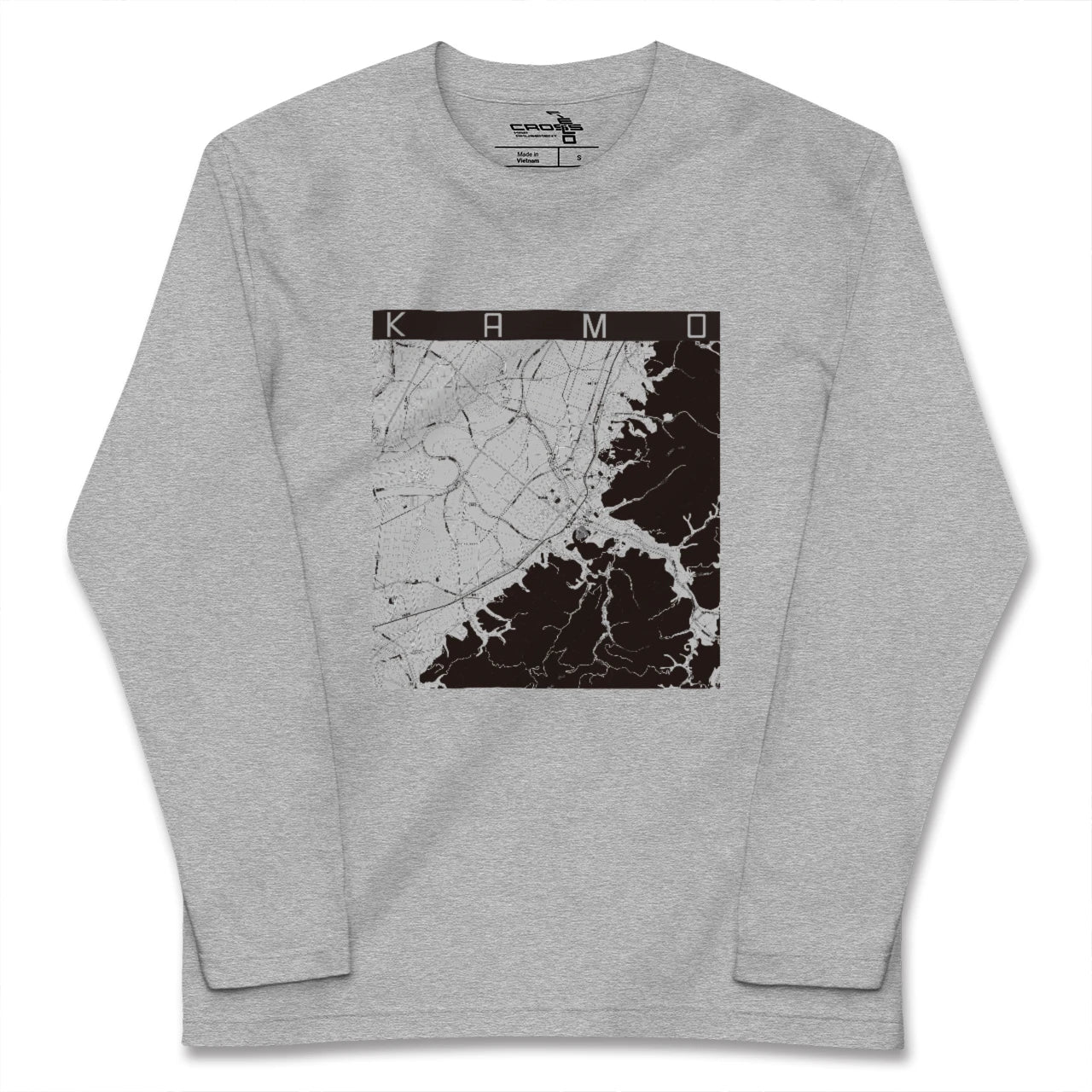【加茂(新潟県)】地図柄ロングスリーブTシャツ