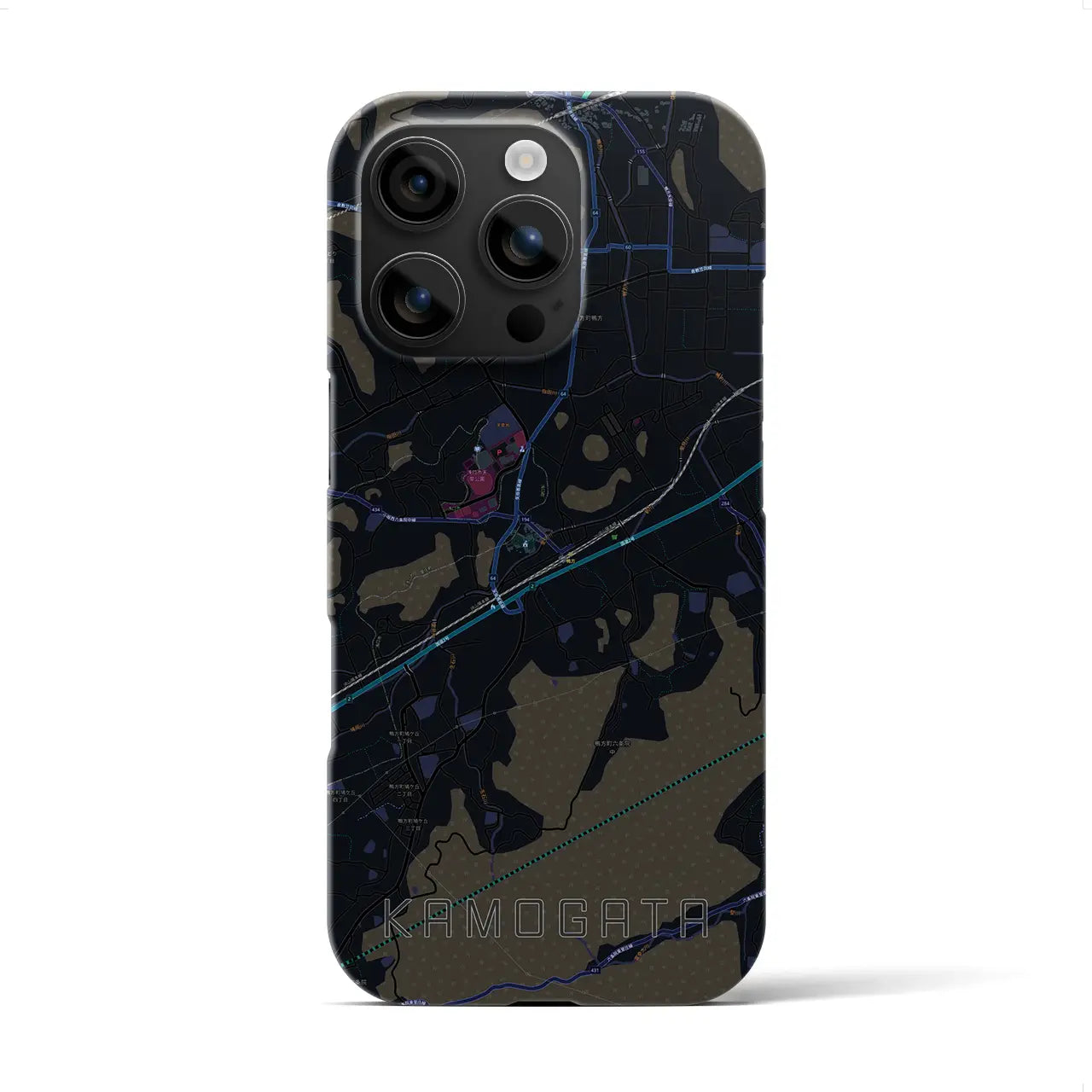 【鴨方(岡山県)】地図柄iPhoneケース(バックカバータイプ)