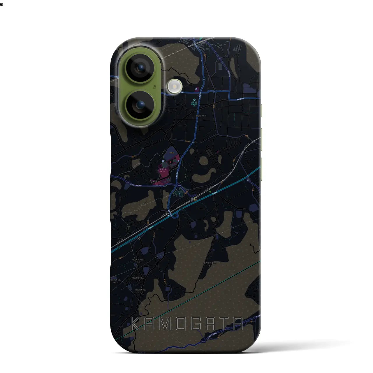 【鴨方(岡山県)】地図柄iPhoneケース(バックカバータイプ)