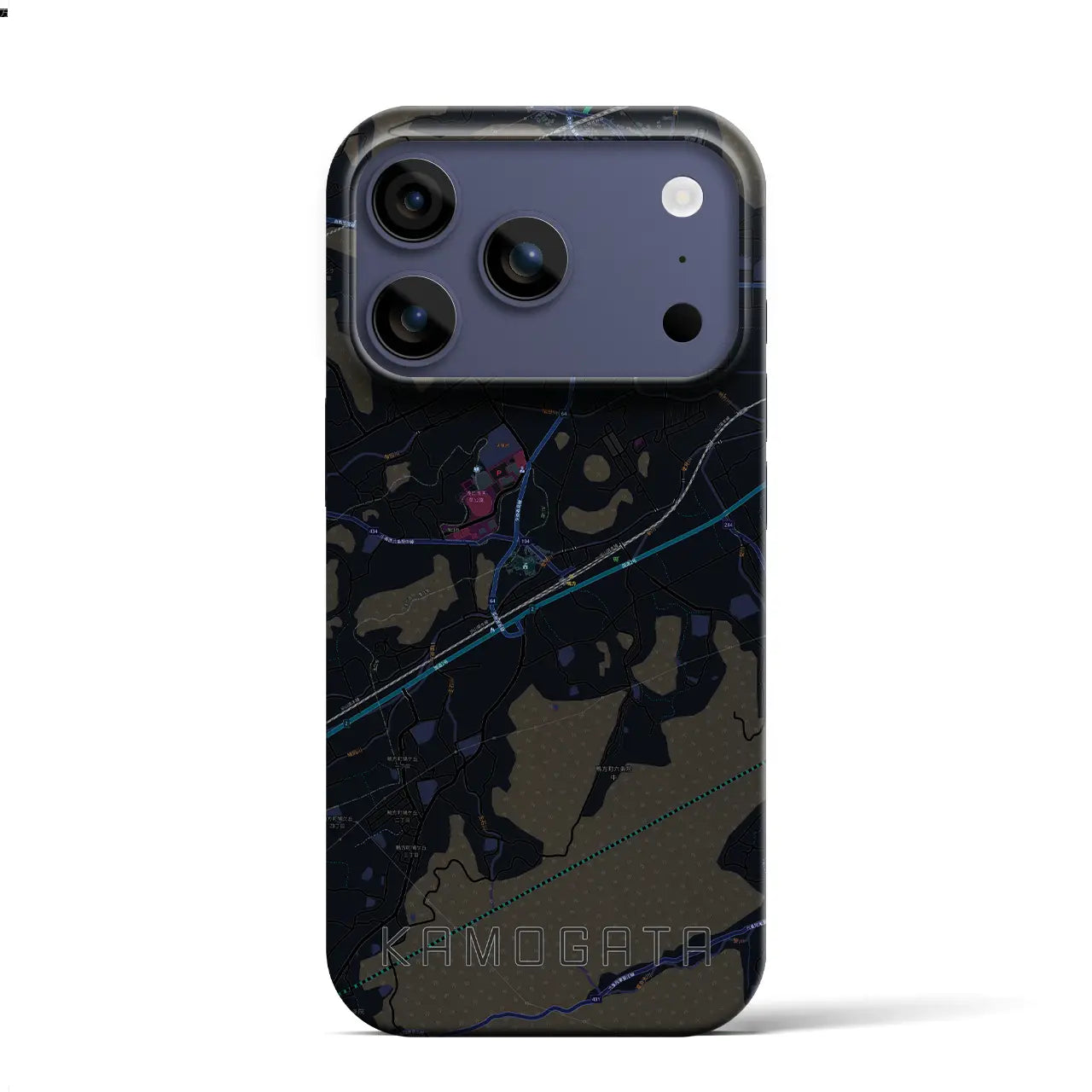 【鴨方(岡山県)】地図柄iPhoneケース(バックカバータイプ)