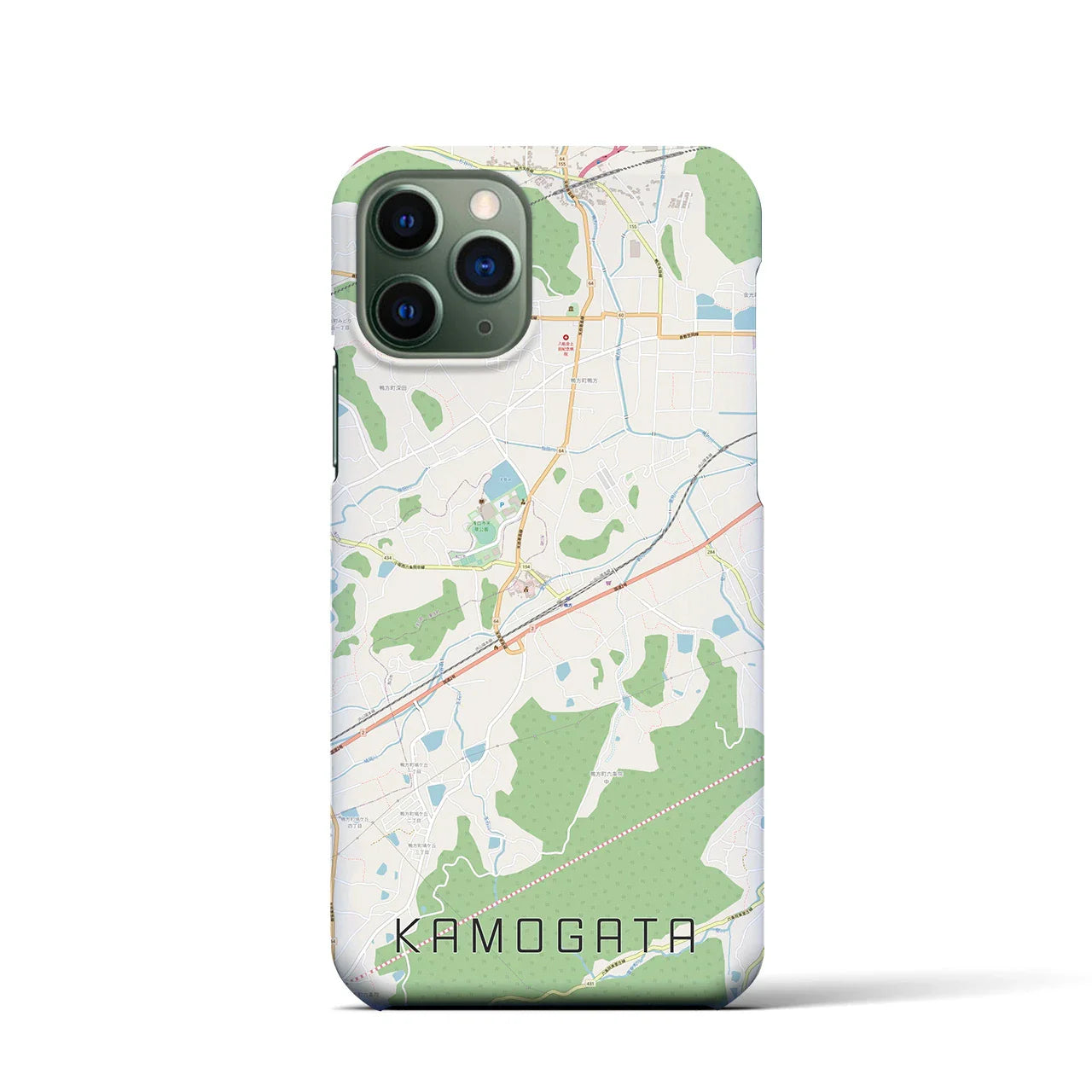 【鴨方(岡山県)】地図柄iPhoneケース(バックカバータイプ)