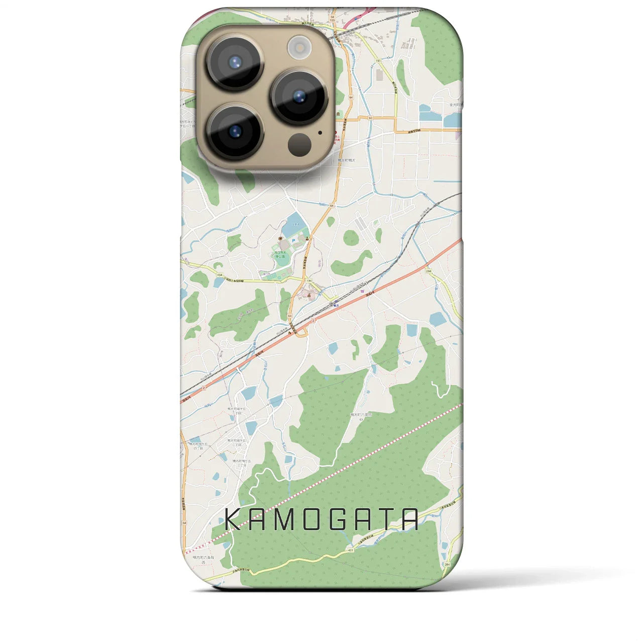 【鴨方(岡山県)】地図柄iPhoneケース(バックカバータイプ)