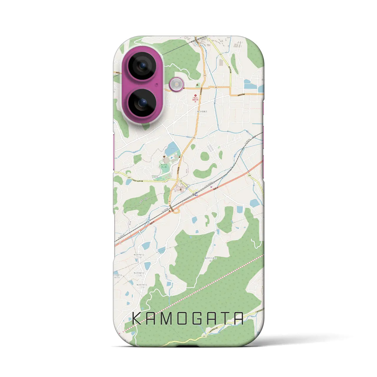 【鴨方(岡山県)】地図柄iPhoneケース(バックカバータイプ)