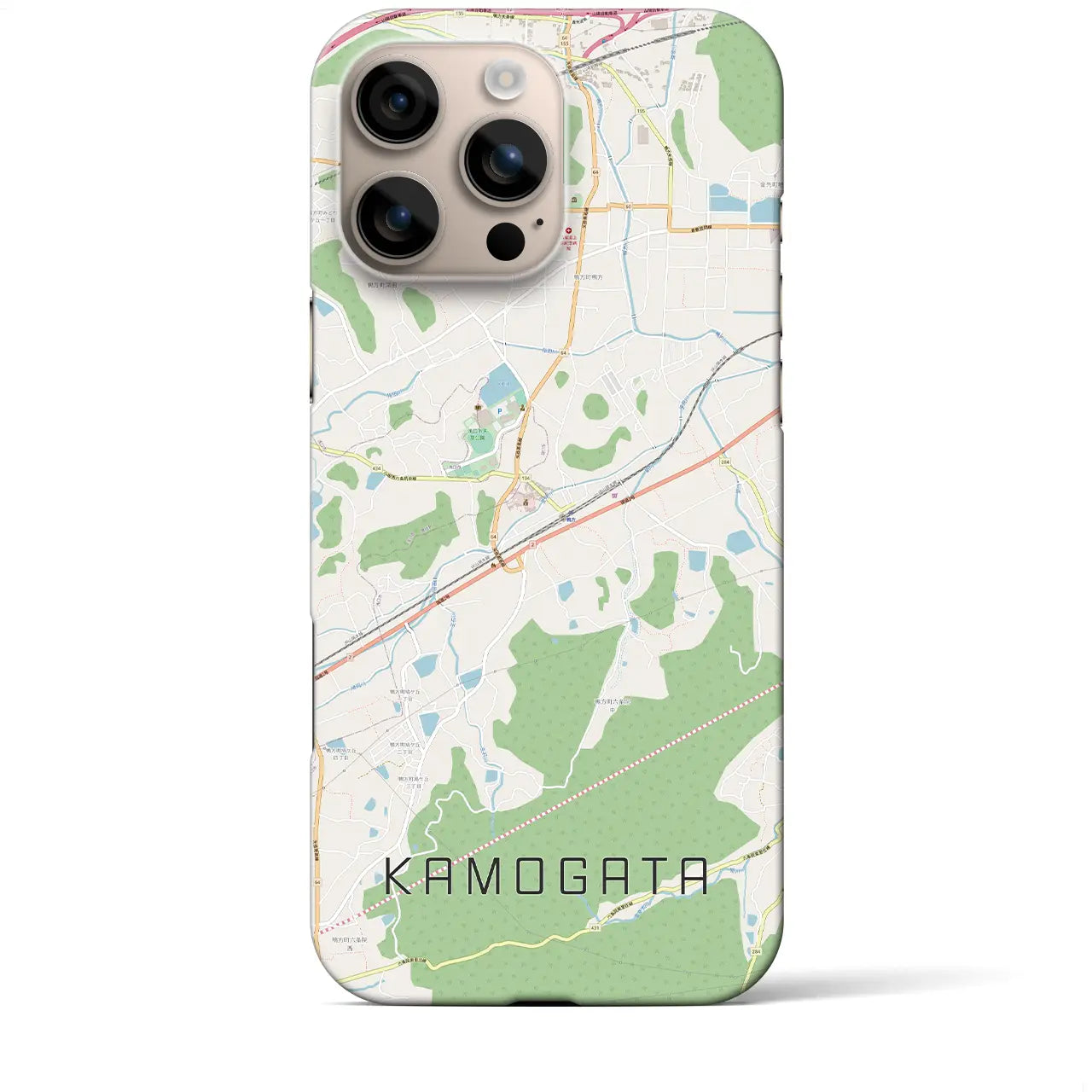 【鴨方(岡山県)】地図柄iPhoneケース(バックカバータイプ)