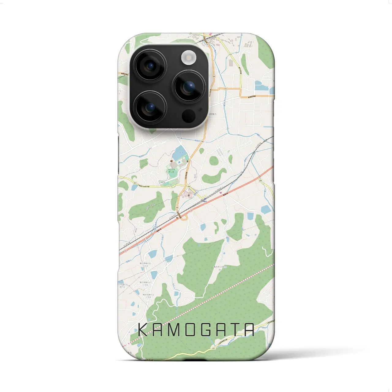 【鴨方(岡山県)】地図柄iPhoneケース(バックカバータイプ)