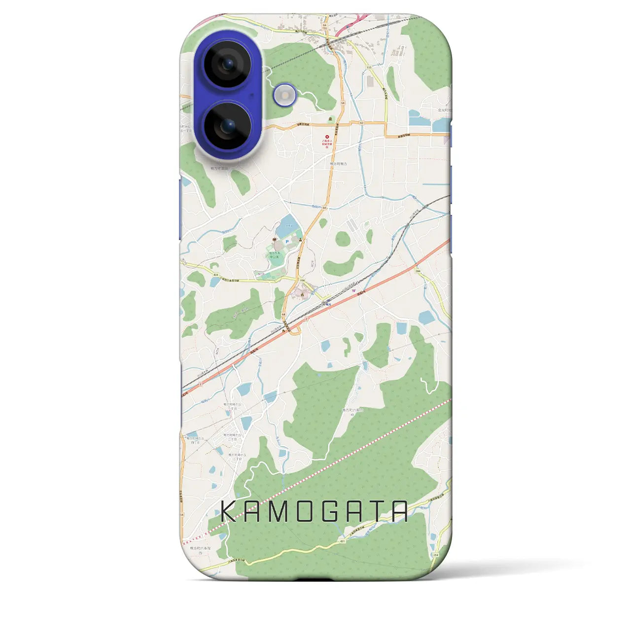 【鴨方(岡山県)】地図柄iPhoneケース(バックカバータイプ)ナチュラル・iPhone 16 Pro Max 用