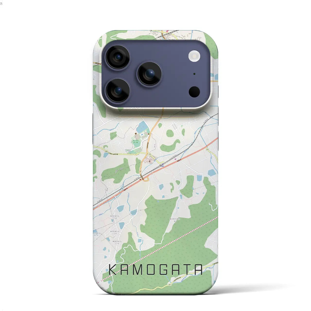 【鴨方(岡山県)】地図柄iPhoneケース(バックカバータイプ)