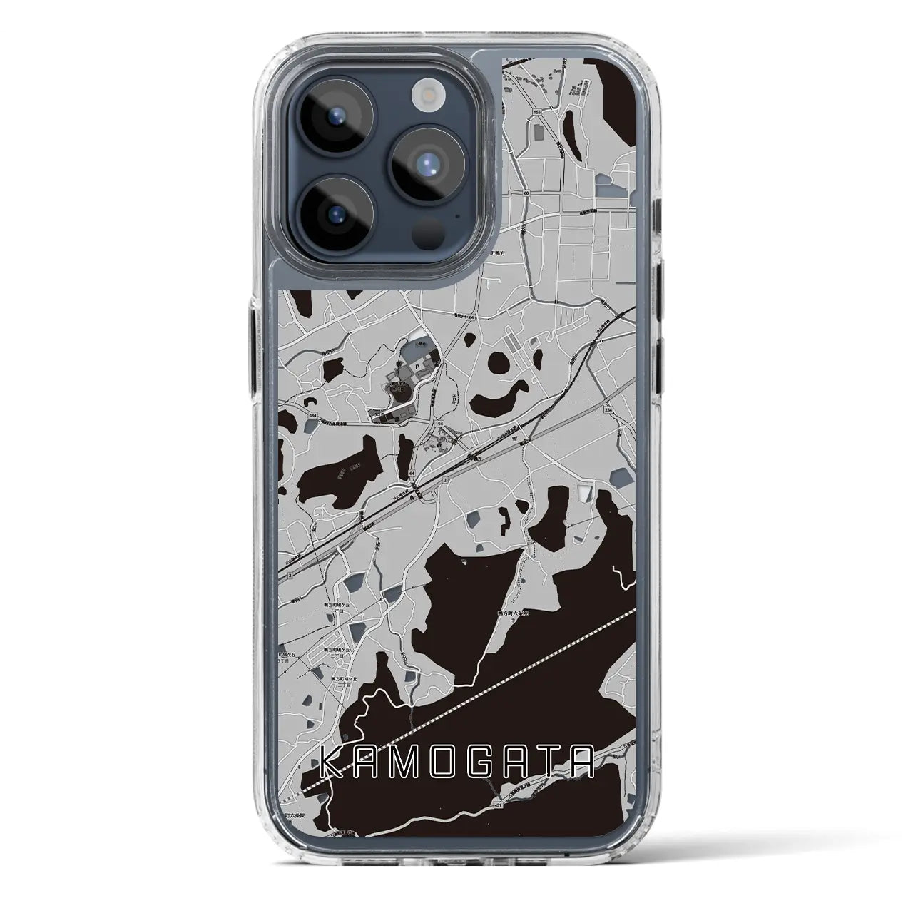 【鴨方(岡山県)】地図柄iPhoneケース(MagSafeタイプ)