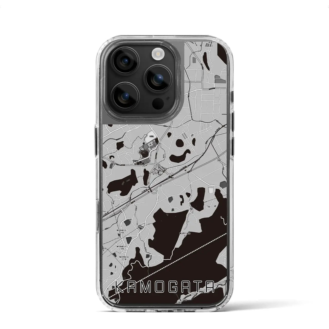 【鴨方(岡山県)】地図柄iPhoneケース(MagSafeタイプ)