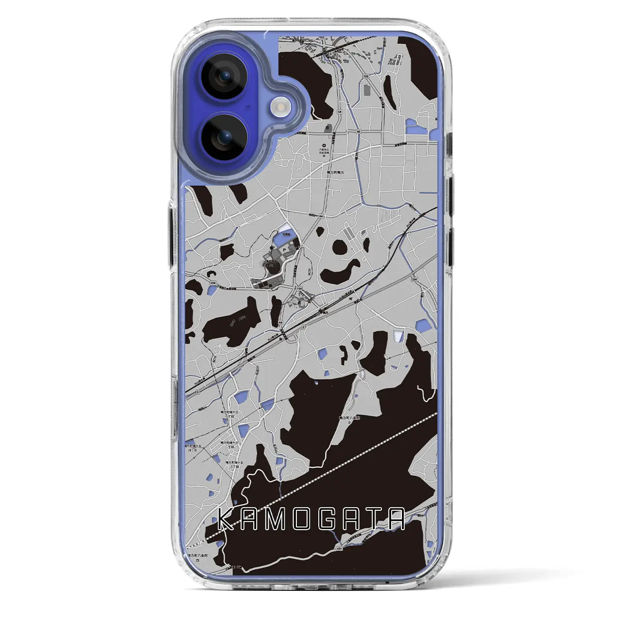 【鴨方(岡山県)】地図柄iPhoneケース(MagSafeタイプ)
