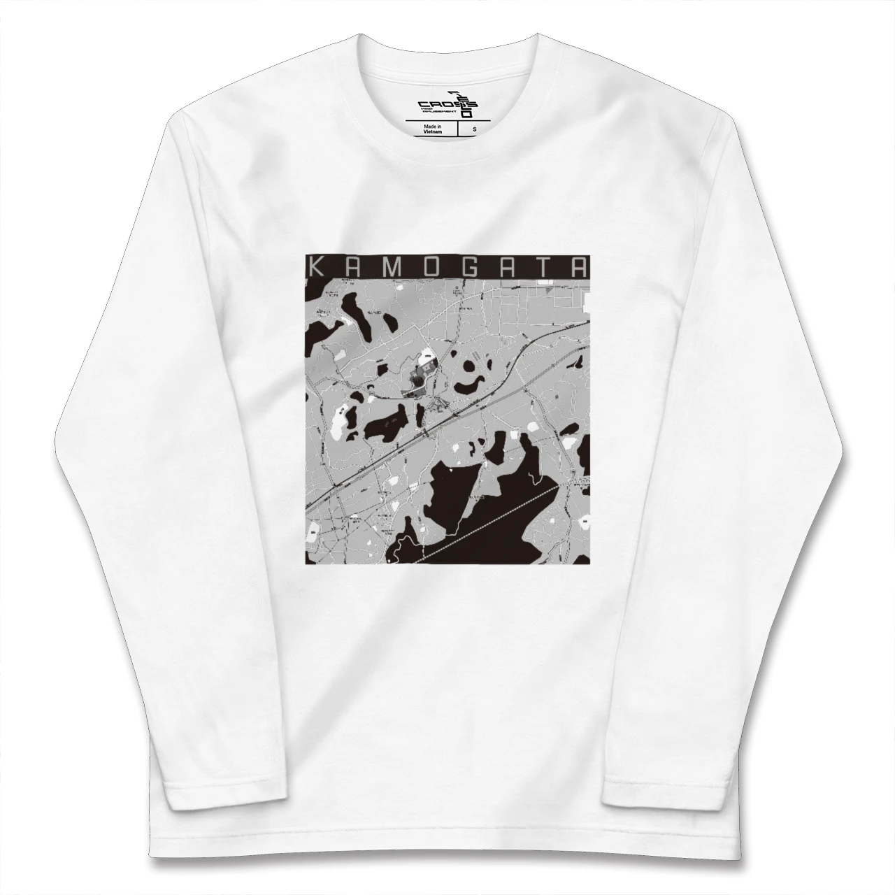【鴨方(岡山県)】地図柄ロングスリーブTシャツ