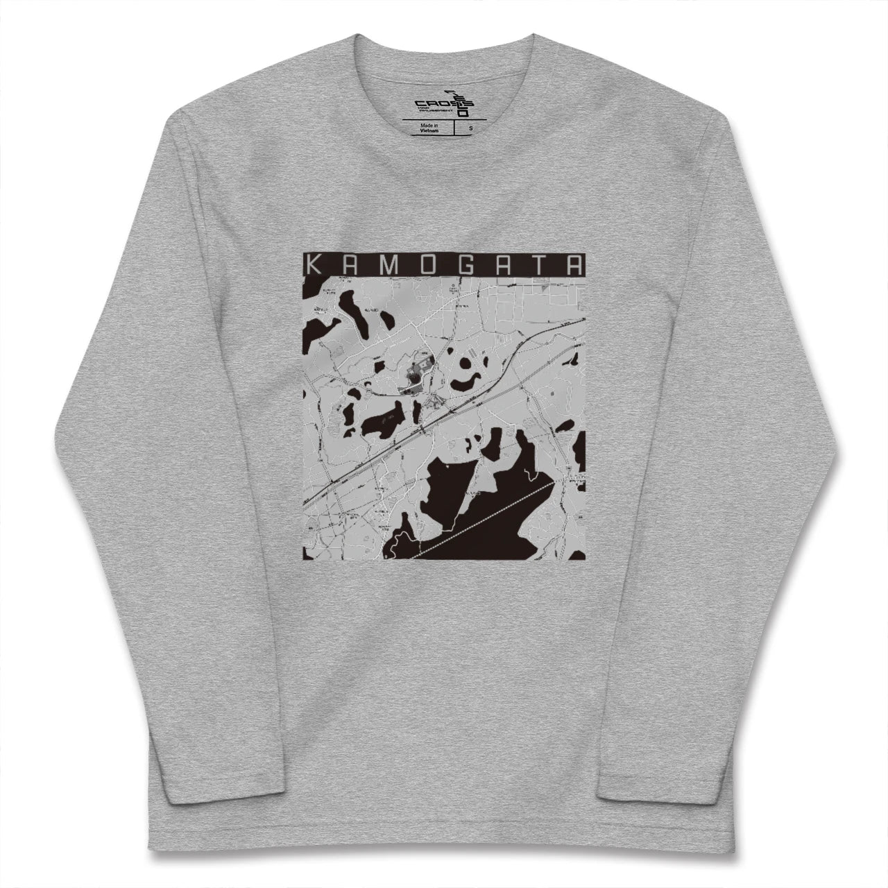 【鴨方(岡山県)】地図柄ロングスリーブTシャツ