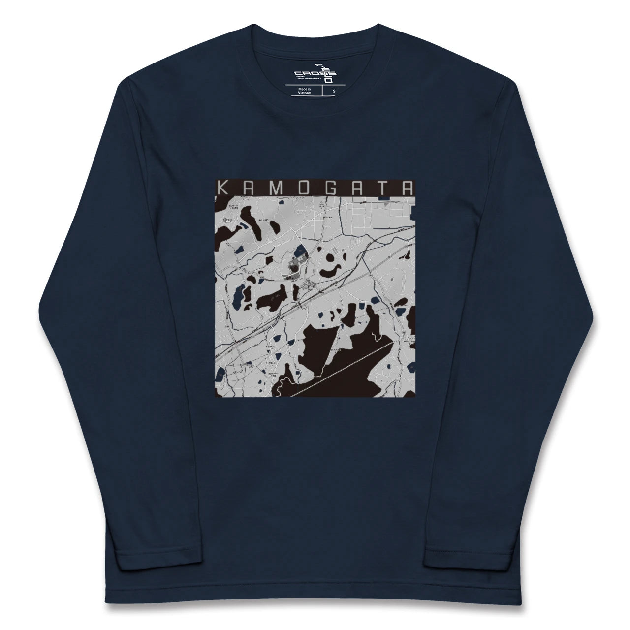 【鴨方(岡山県)】地図柄ロングスリーブTシャツ