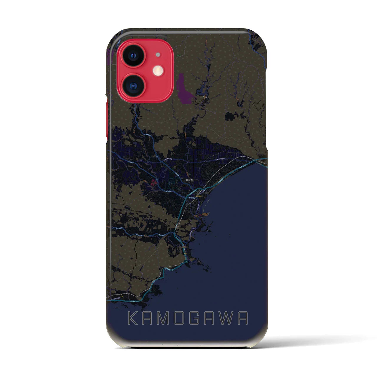 【鴨川(千葉県)】地図柄iPhoneケース(バックカバータイプ)