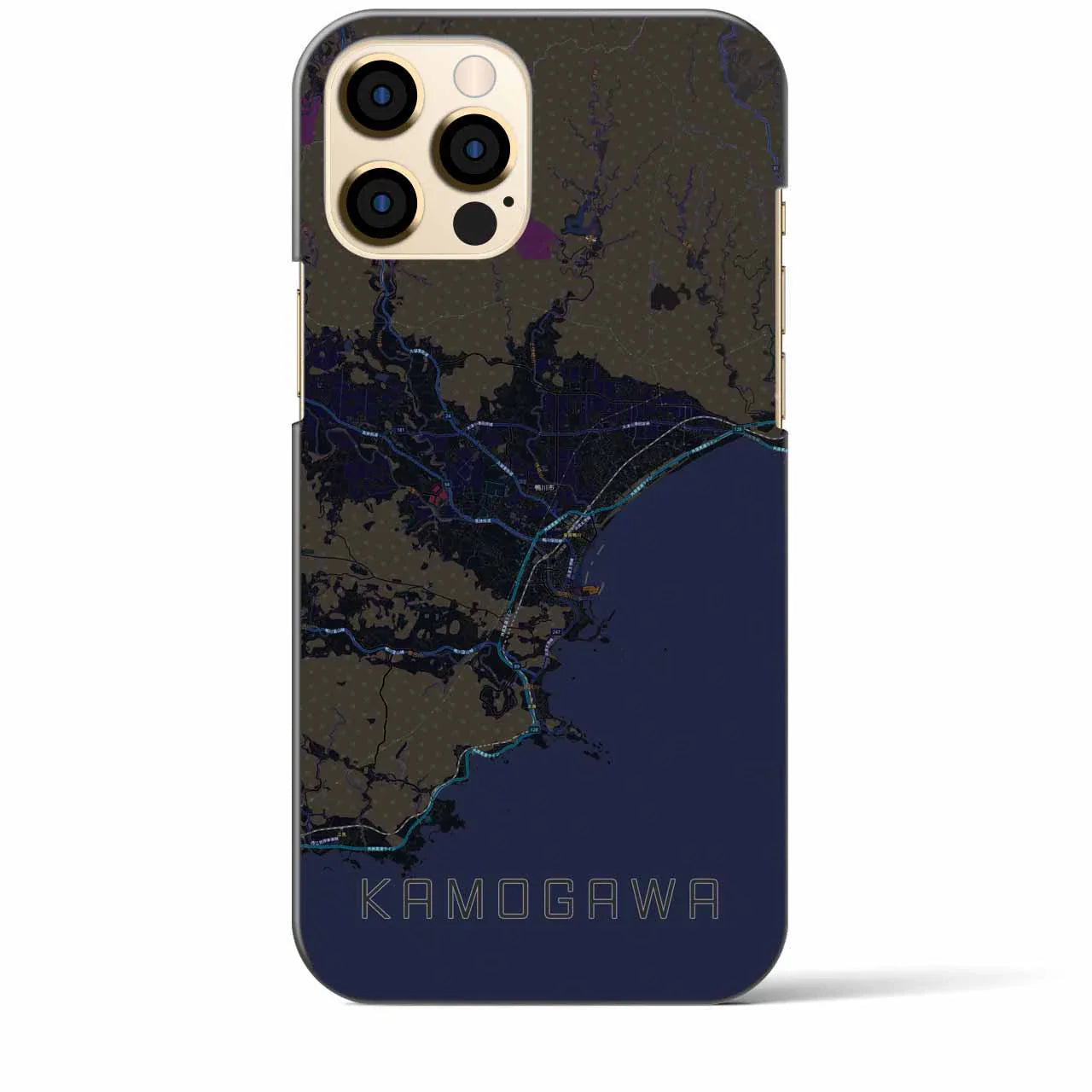 【鴨川(千葉県)】地図柄iPhoneケース(バックカバータイプ)
