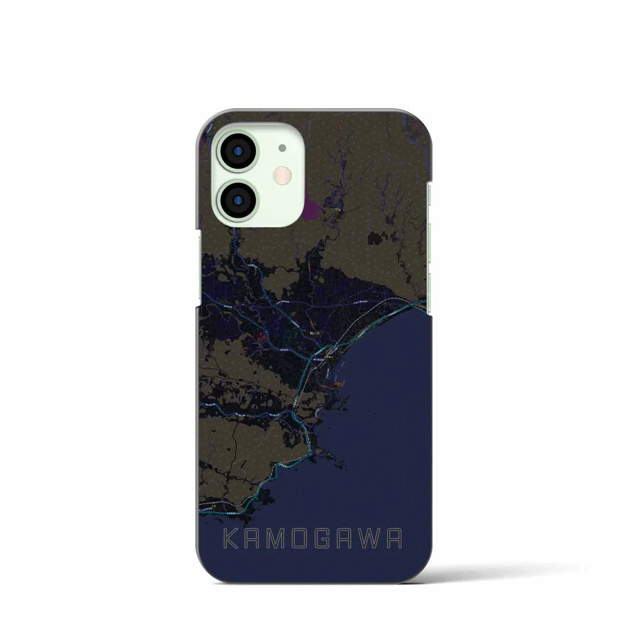 【鴨川(千葉県)】地図柄iPhoneケース(バックカバータイプ)