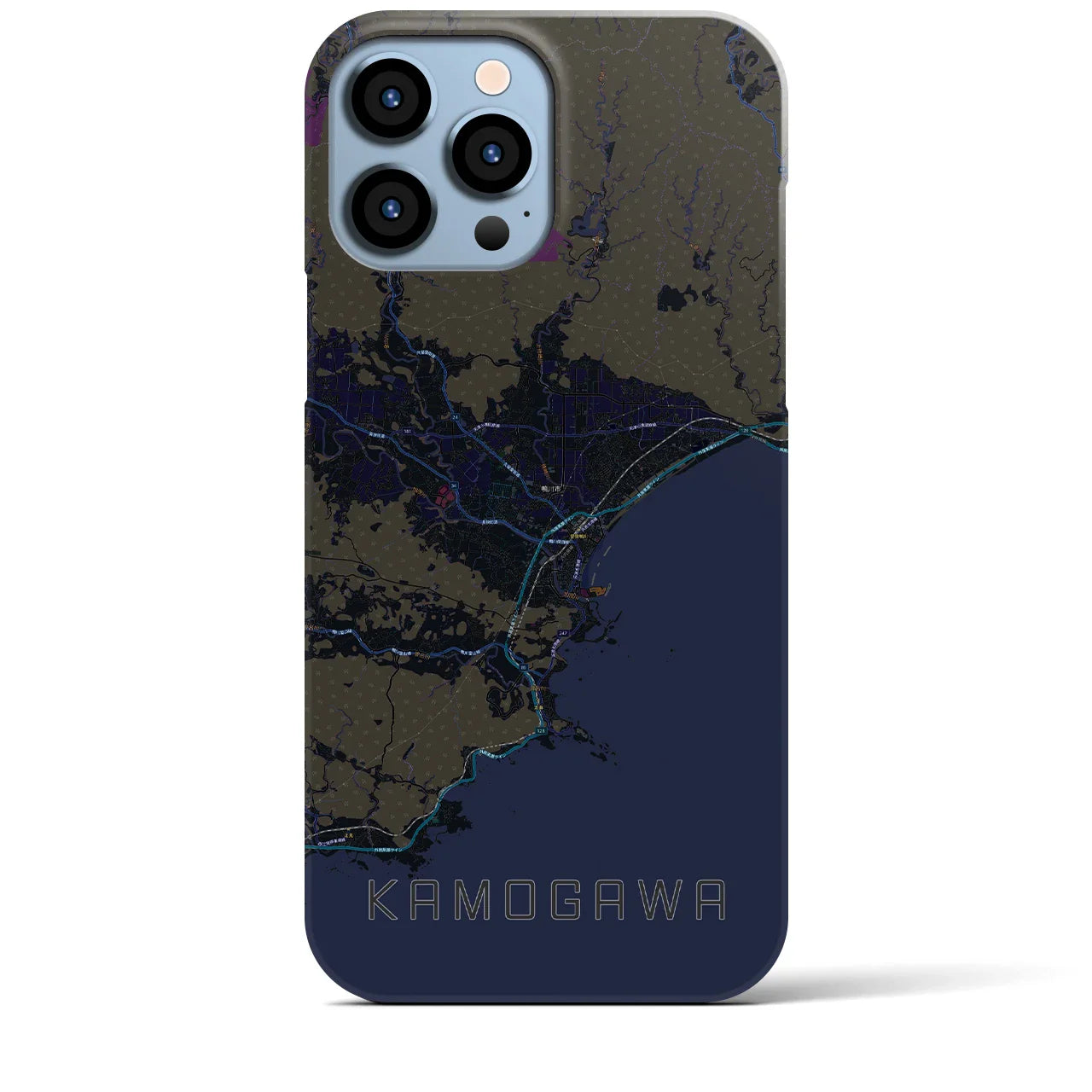 【鴨川(千葉県)】地図柄iPhoneケース(バックカバータイプ)